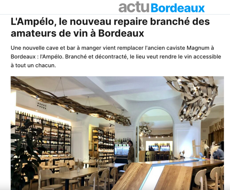 L’Ampélo, une nouvelle cave et bar à manger  pour les amateurs de vin à Bordelais